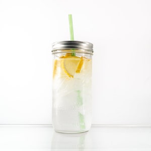 24 oz Glass Mason Jar Cup, Mason Jar Tumbler, Mason Jar Tumbler Cup, Mason Jar Straw Cup, Wide Mouth Mason Jar Tumbler fits in cupholder,