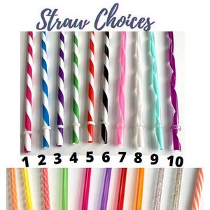 Choose 2 Acrylic Straws, Mason Jar Straws, Party Straws, Tumbler Straws, Striped Straws, Plastic Straws, Hard Plastic Straws, Swirly Straws image 1