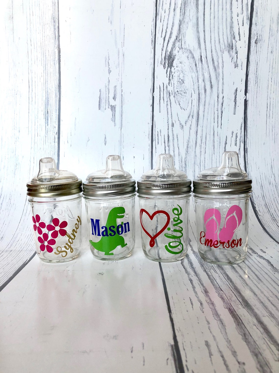 Personalized Glass Mason Jar Sippy Cup Canning Jar Sippy cup Etsy