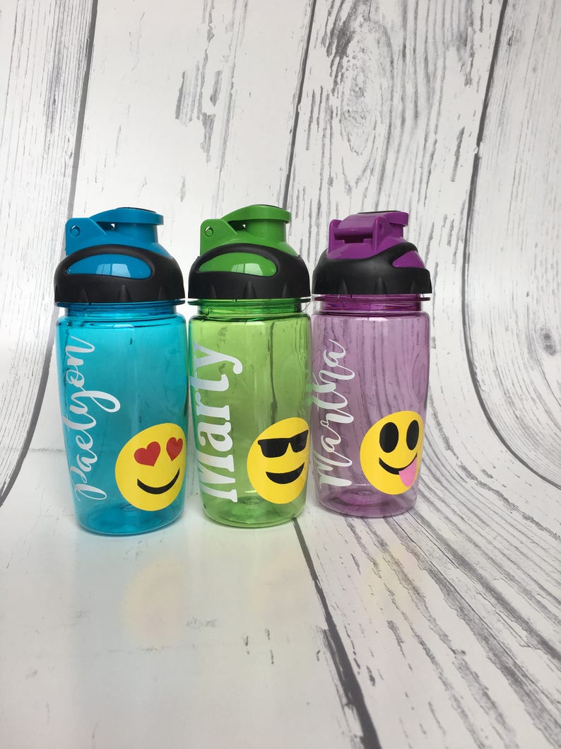 Personalized Emoji Water Bottle, Personalized Emoji Cup, Personalized Kids Water Bottle, Valentine Gift for Kids, Personalized Valentine Cup image 4