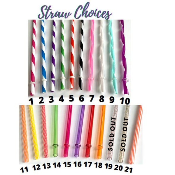 Choose 6 Acrylic Straws, Mason Jar Straws, Party Straws, Tumbler Straws, Striped Straws, Plastic Straws, Hard Plastic Straws, Swirly Straws