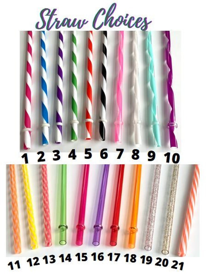 Choose 2 Acrylic Straws, Mason Jar Straws, Party Straws, Tumbler Straws, Striped Straws, Plastic Straws, Hard Plastic Straws, Swirly Straws image 1
