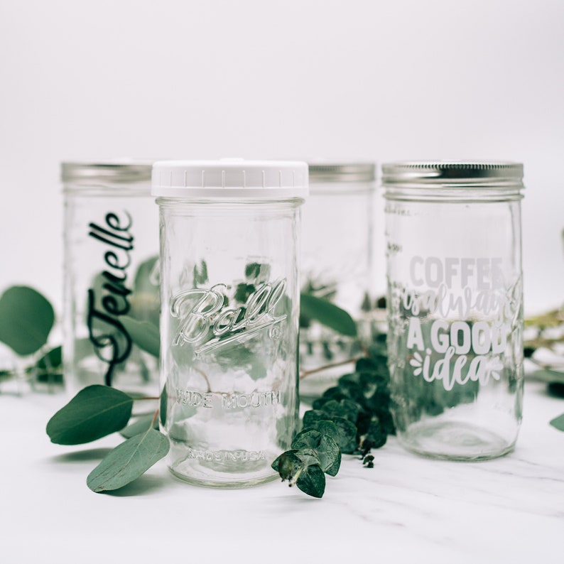 24 oz Glass Mason Jar Cup, Mason Jar Tumbler, Mason Jar Tumbler Cup, Mason Jar Straw Cup, Wide Mouth Mason Jar Tumbler fits in cupholder, image 5