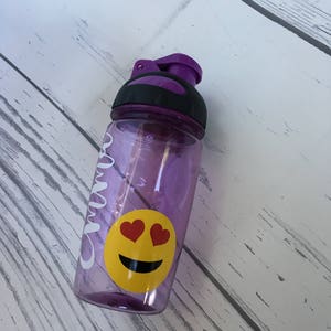 Personalized Emoji Water Bottle, Personalized Emoji Cup, Personalized Kids Water Bottle, Valentine Gift for Kids, Personalized Valentine Cup image 6