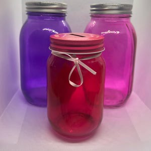 Personalized Bank, Glass Mason Jar Bank, Large Quart Size Bank, Personalized Gift, Children's Birthday Gift, Custom Bank, Custom Gift, Coins immagine 7