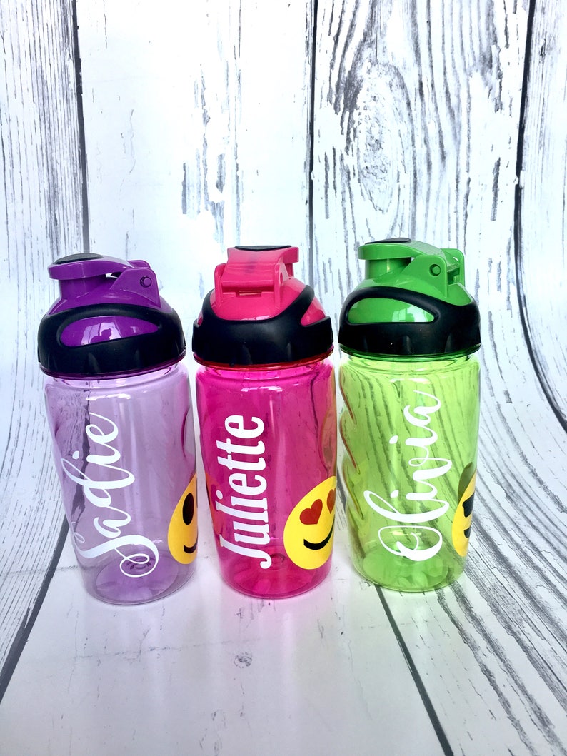 Personalized Emoji Water Bottle, Personalized Emoji Cup, Personalized Kids Water Bottle, Valentine Gift for Kids, Personalized Valentine Cup image 3