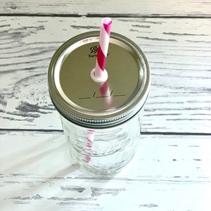 24 oz Glass Mason Jar Cup, Mason Jar Tumbler, Mason Jar Tumbler Cup, Mason Jar Straw Cup, Wide Mouth Mason Jar Tumbler fits in cupholder, image 9