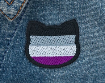Asexual flag patch in cat shape // ornament