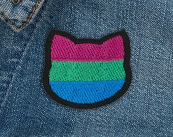 Polysexual flag patch in cat shape // ornament