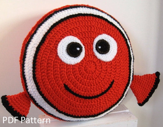 Orange Clown Fish Pillow Cushion Crochet Pattern Crochet Etsy