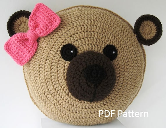Teddy Bear Pillow Cushion Crochet Pattern Crochet Patterns Etsy