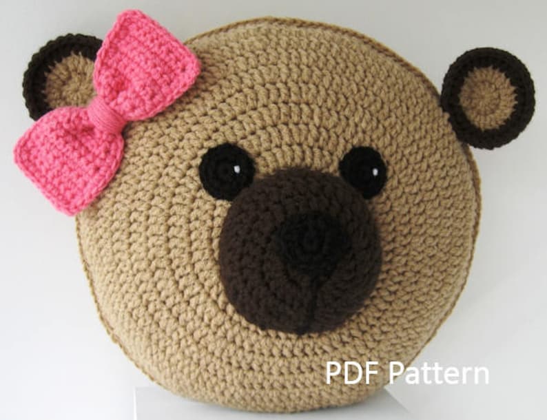 Teddy Bear Pillow Cushion Crochet Pattern Crochet Patterns Etsy