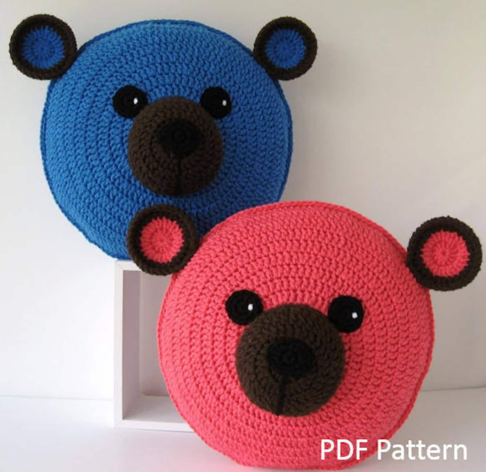 Teddy Bear Pillow Cushion CROCHET PATTERN crochet patterns Etsy