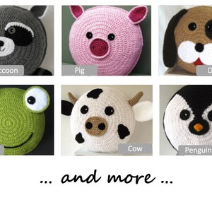 Sheep Pillow Cushion CROCHET PATTERN crochet patterns for animal pillows Easter Lamb Baby shower nursery gift image 9
