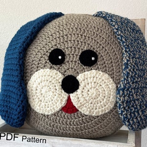 Dog Pillow - Cushion CROCHET PATTERN - crochet patterns for animal pillows - Kids Birthday present - Baby shower nursery gift