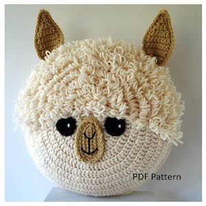 Llama Alpaca Pillow Cushion CROCHET PATTERN crochet patterns for animal pillows Kids Birthday present A Pillow to make you smile image 1