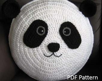 Panda Pillow - Cushion CROCHET PATTERN - crochet patterns for animal pillows - Kids Birthday present - Baby shower nursery gift