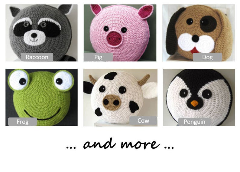 Cat Pillow Cushion CROCHET PATTERN crochet patterns for animal pillows Kids Birthday present Nursery gift image 9