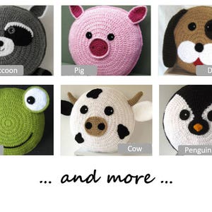 Monkey Pillow Cushion CROCHET PATTERN crochet patterns for animal pillows Kids Birthday present Baby shower nursery gift image 8