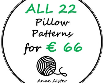 SPECIAL OFFER - ALL my 22 Crochet Pillow Patterns in one go - crochet patterns for animal cushions - Super deal - Bundle