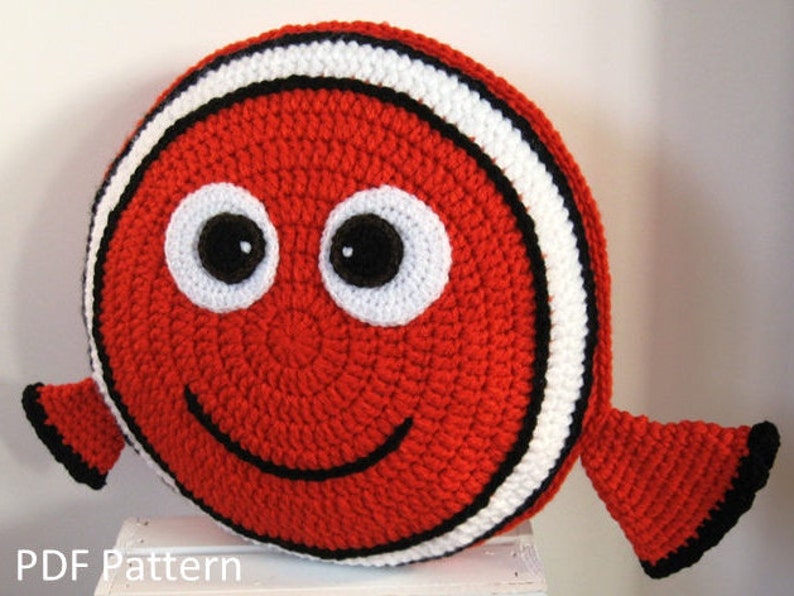 Orange Clown Fish Pillow Cushion CROCHET PATTERN Crochet Etsy