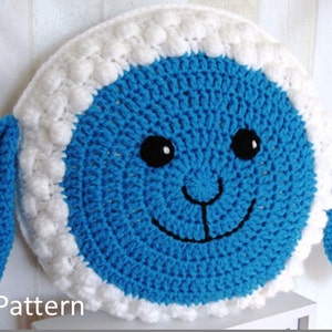 Sheep Pillow Cushion CROCHET PATTERN crochet patterns for animal pillows Easter Lamb Baby shower nursery gift image 4