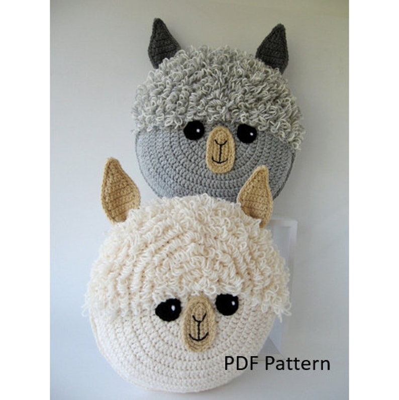 Llama Alpaca Pillow Cushion CROCHET PATTERN crochet patterns for animal pillows Kids Birthday present A Pillow to make you smile image 3
