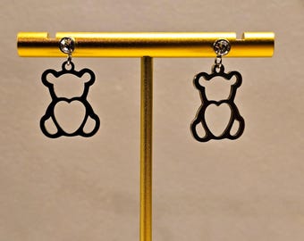 Heartbear Ohrhänger: Nickelfreier Teddybär Schmuck