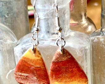Boucles d'oreilles faites main avec plectre en pâte polymère : boucles d'oreilles crochets en argent