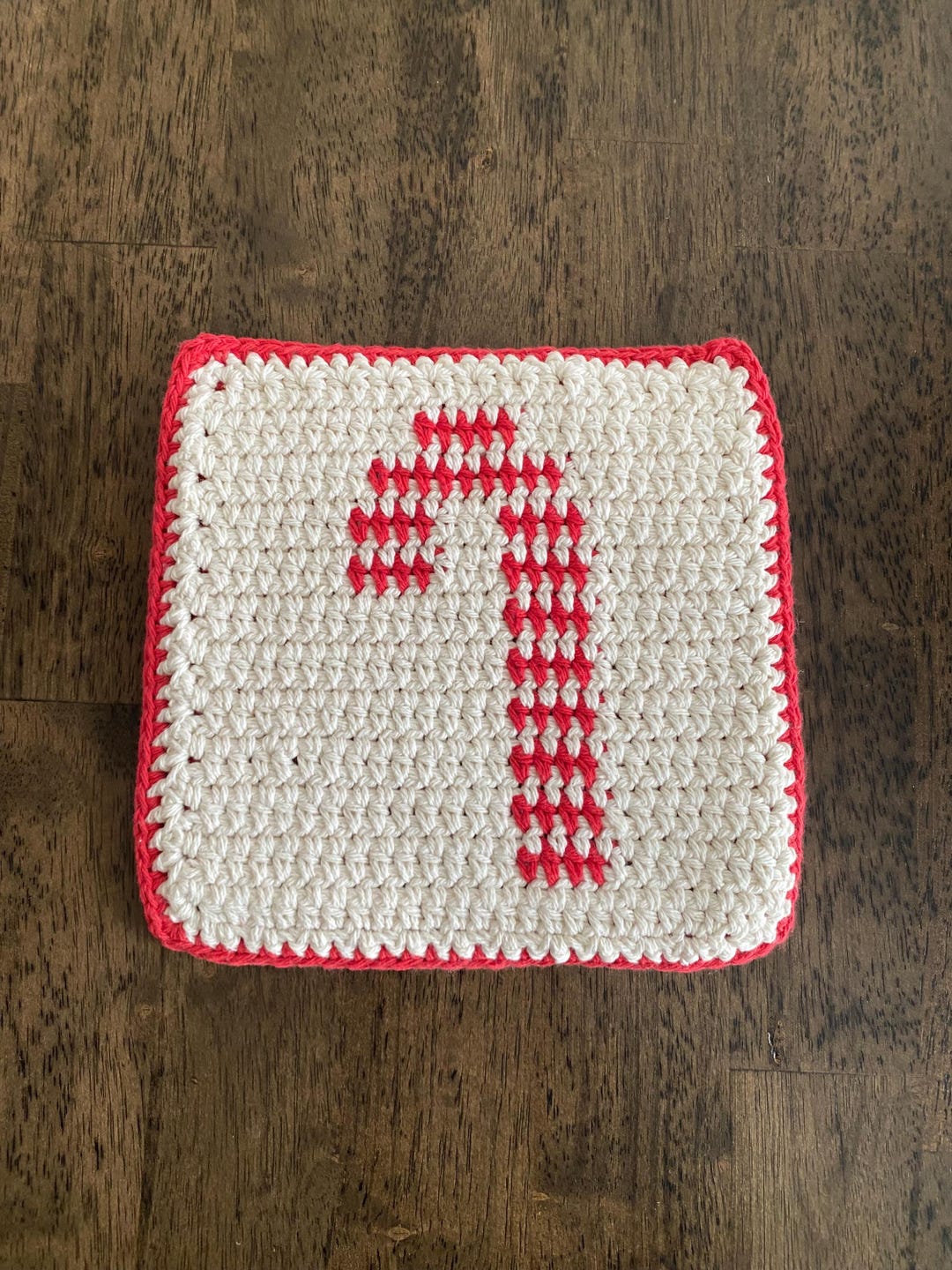Handmade Crochet Candy Cane Hot Pad - Etsy