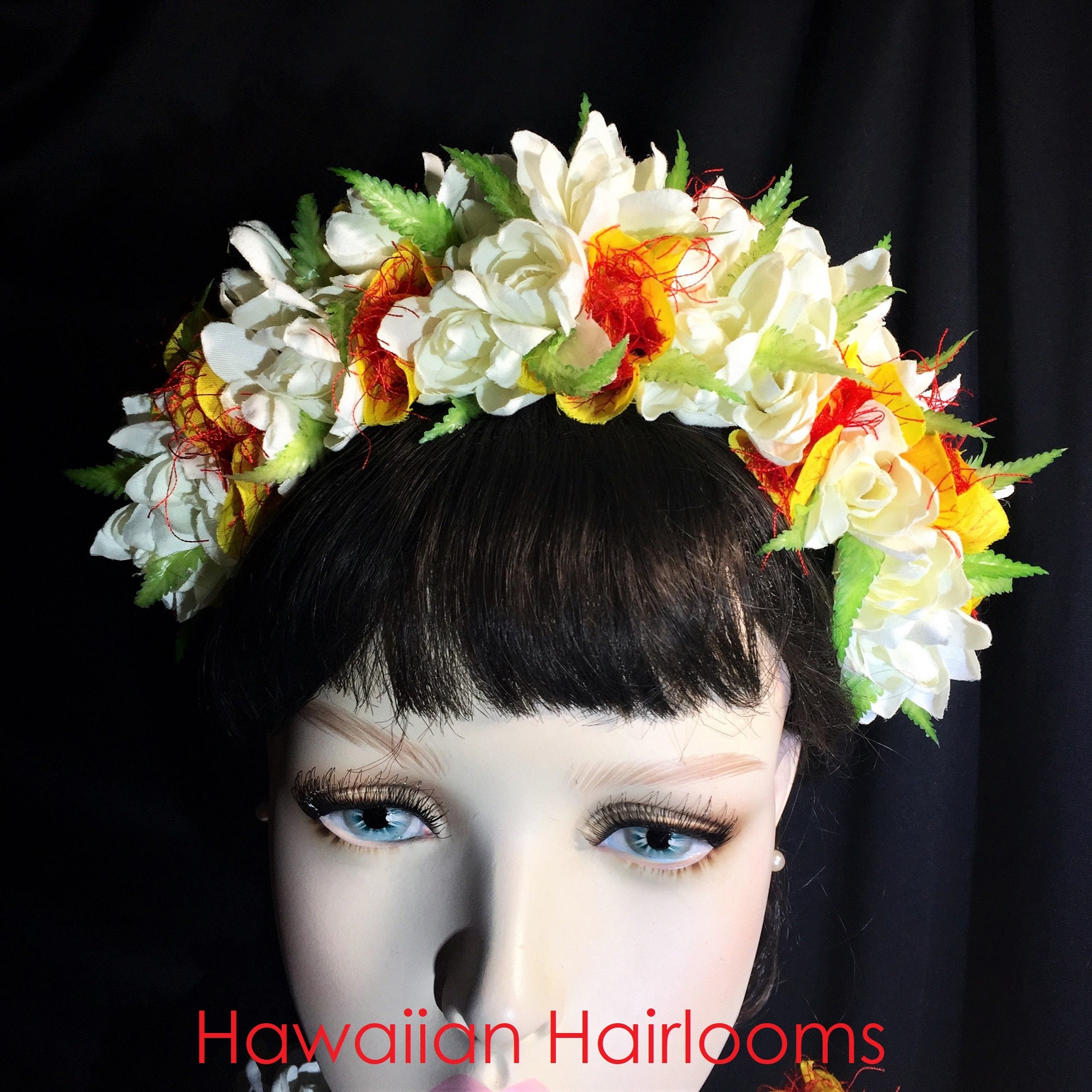 HAWAIIAN LEI HeadbandSilk Tropical flowersSilk Etsy