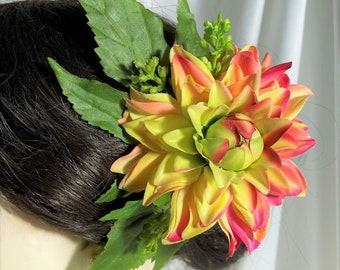 HAWAIIAN HAIR CLIP-Real Touch Dahlia.