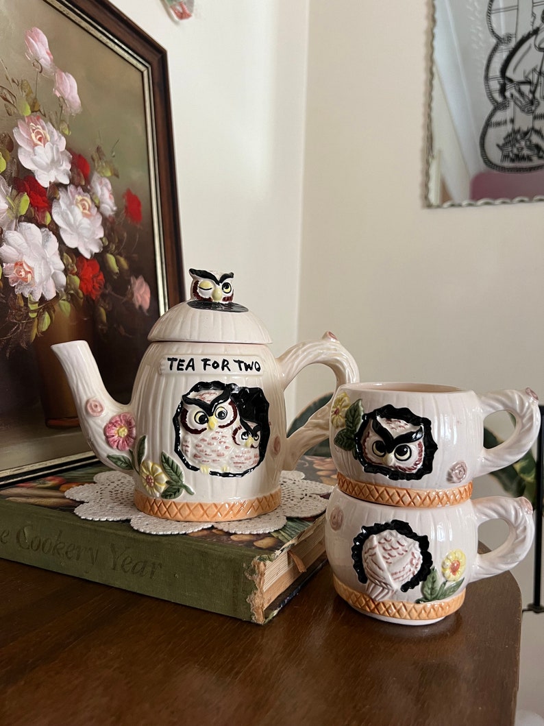 Tea for Two Owl Set Matching Cup and Tea Pot Etsy