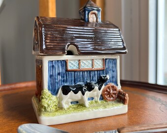 Vintagw Gibson Greetings Barn Cow Sugar Bowl | Kitsch homewares