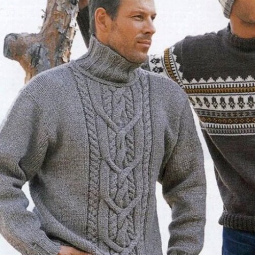 Men's Knitted Sweater Mens Aran 