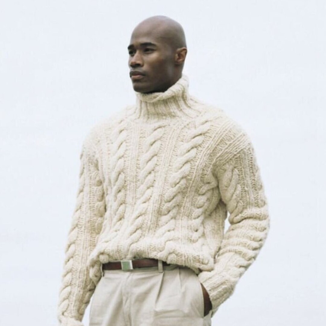 Men's Knitted Sweater Mans Aran Pullover Fisherman Sweater - Etsy Canada