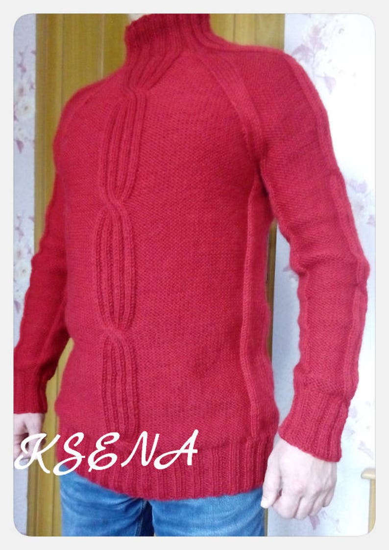 Men's Hand Knitted Sweater Aran Wool Sweaters Hand Knitted Etsy