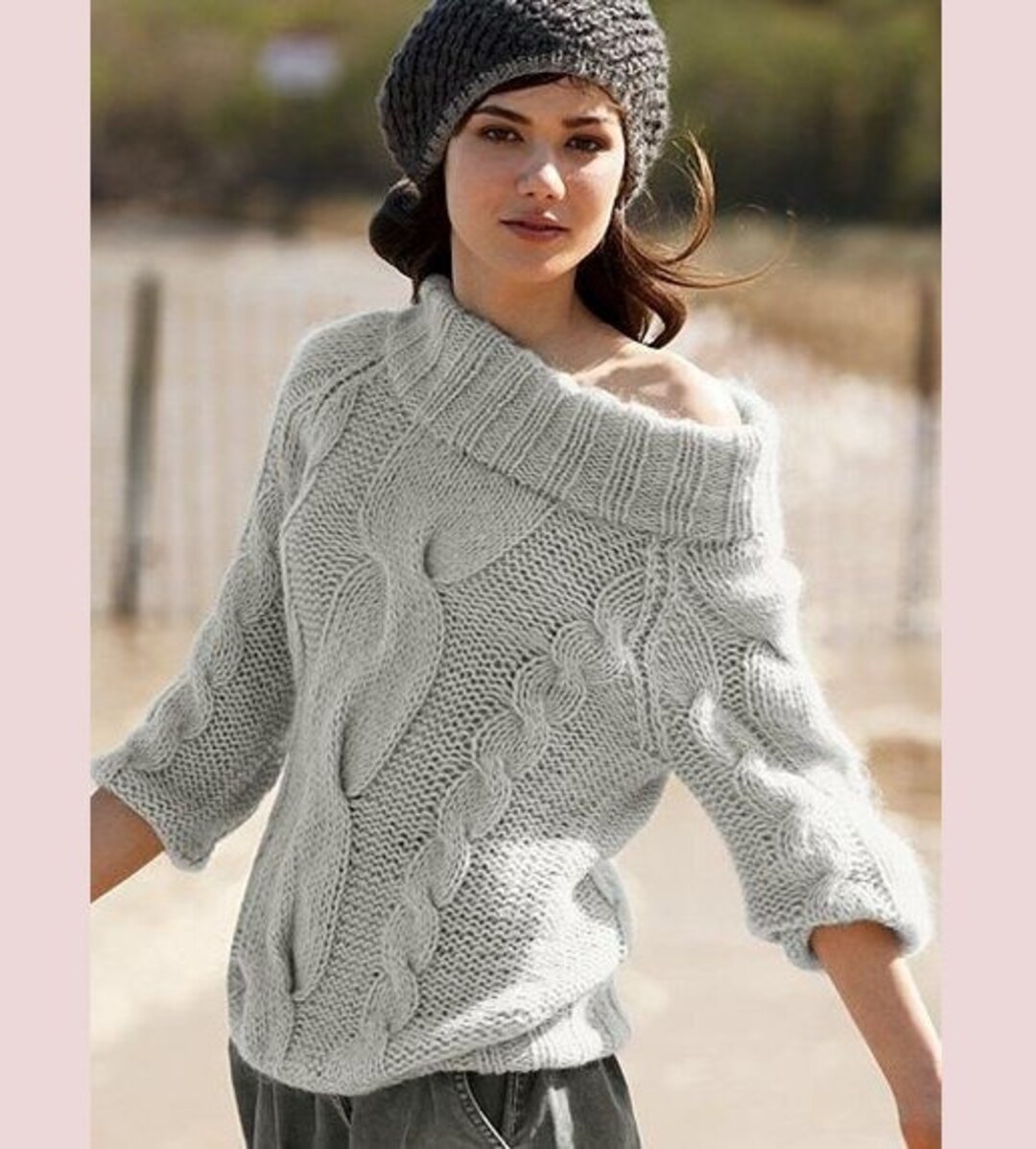 Mohair Knit Sweater Hand Knit Pullover Mohair Pullover Cable - Etsy