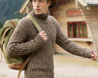 Cable Knit Sweater Men - Etsy