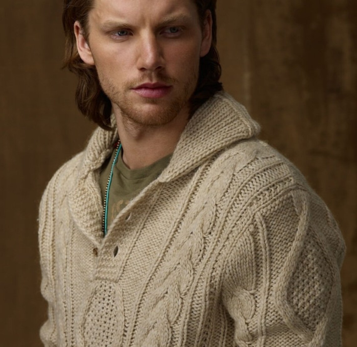 Knit Sweater Men's Handmade Men's Pullover Cable Knit Etsy