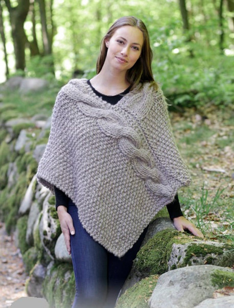 Poncho women Knit poncho Hand knitted poncho Boho poncho Etsy