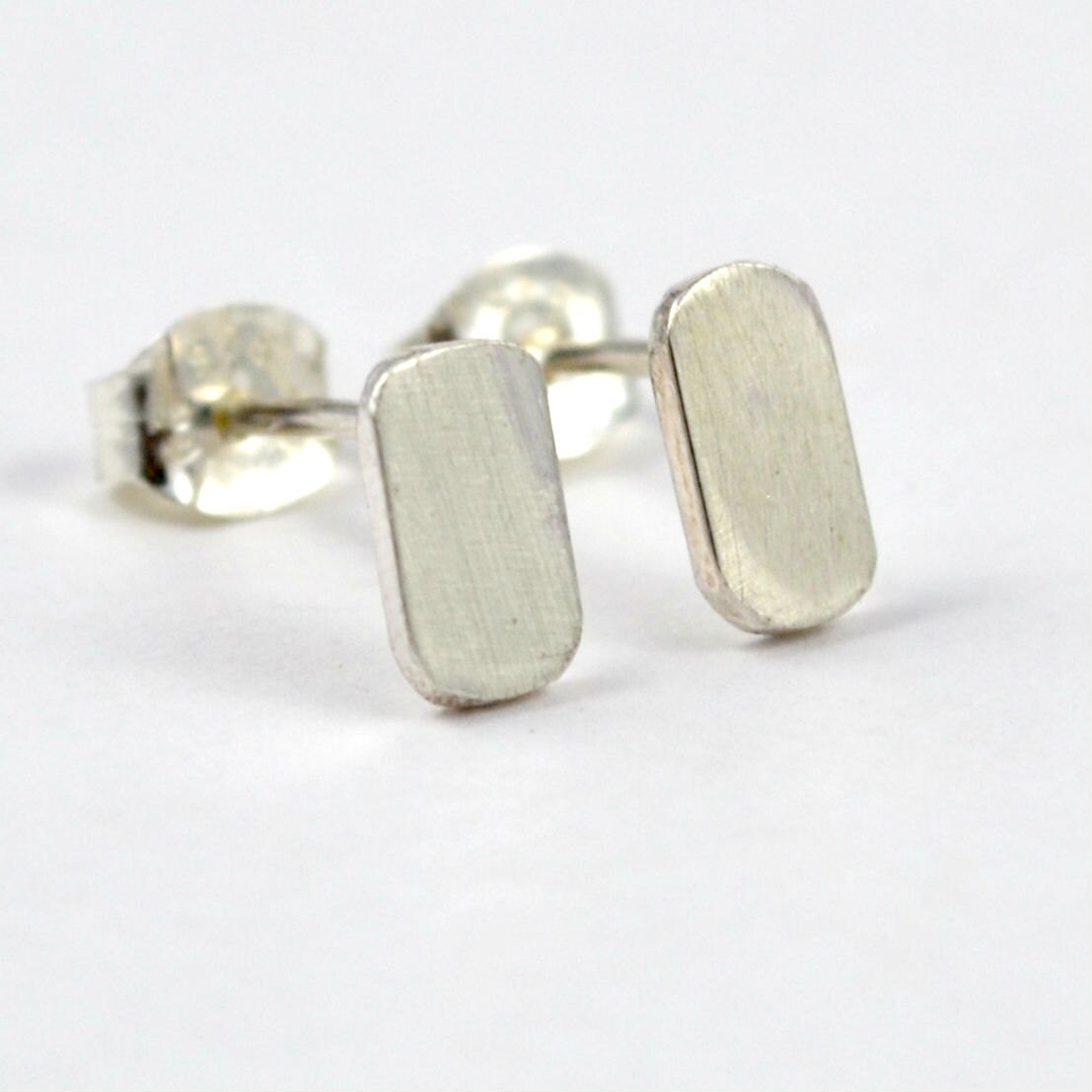 Flat Stud Earrings Sterling Silver Earring Posts Minimalist | Etsy