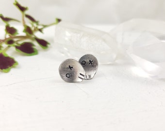 Skull Earrings in Sterling Silver, Halloween Earrings, Skull Studs, Witch Earrings, Wiccan Jewelry, Skull Posts, Skull Jewelry