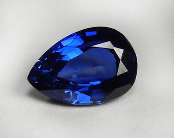 AAA Lab Created Synthetic Faceted Blue Sapphire Pear Loose Gemstone 3x5 to 18x25 AAA Lab Created Synthetic Faceted Blue Sapphire Pear Loose Gemstone 3x5 to 18x25