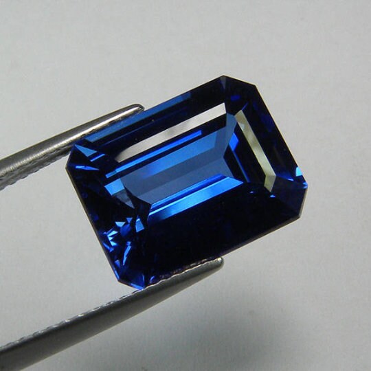 Fine Octagon Cut Blue Sapphire Synthetic Corundum Hand Cut Loose Gem ...