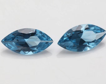 Fine Maquise Shape Brilliant Cut Paraiba Blue Synthetic Tourmaline Unset Loose Gem 4x8 5x10 6x12 7x14 8x16 mm.