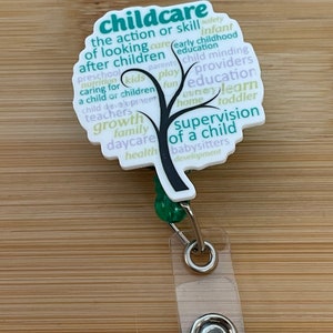 Child care, day care, babysitter, day care teacher, daycare, childcare badge reel