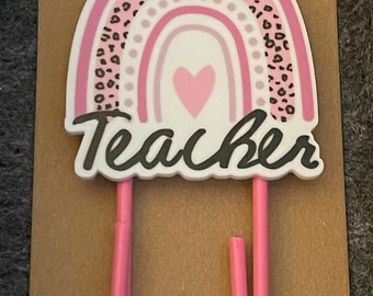 Handmade Jumbo Paper Clip Bookmark, Teacher Gift