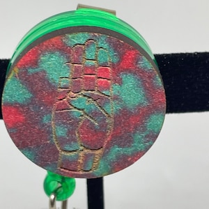 Sign language badge reel, key holder, badge holder, deaf and hard of hearing, hearing loss, sign language letter C