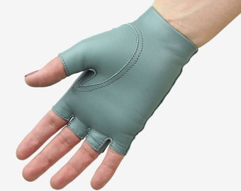 Gants en cuir sans doigts couleur essence, gants de conduite, gants de cyclisme, gants de scooter